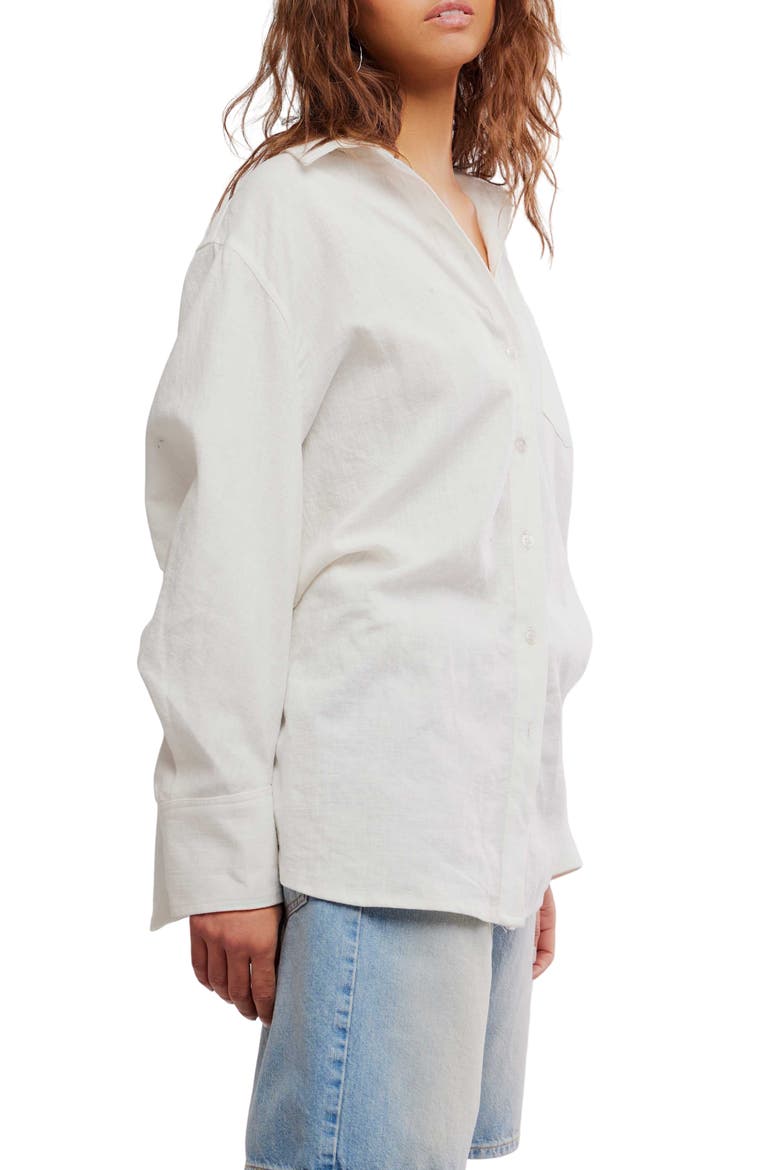 Sabine Cotton Button-Up Shirt, Alternate, color, PARCHMENT