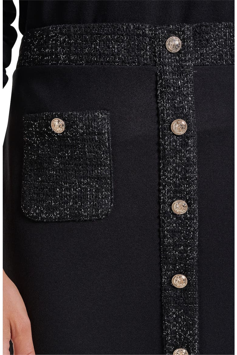 Stretch Knit Midi Skirt, Alternate, color, BLACK