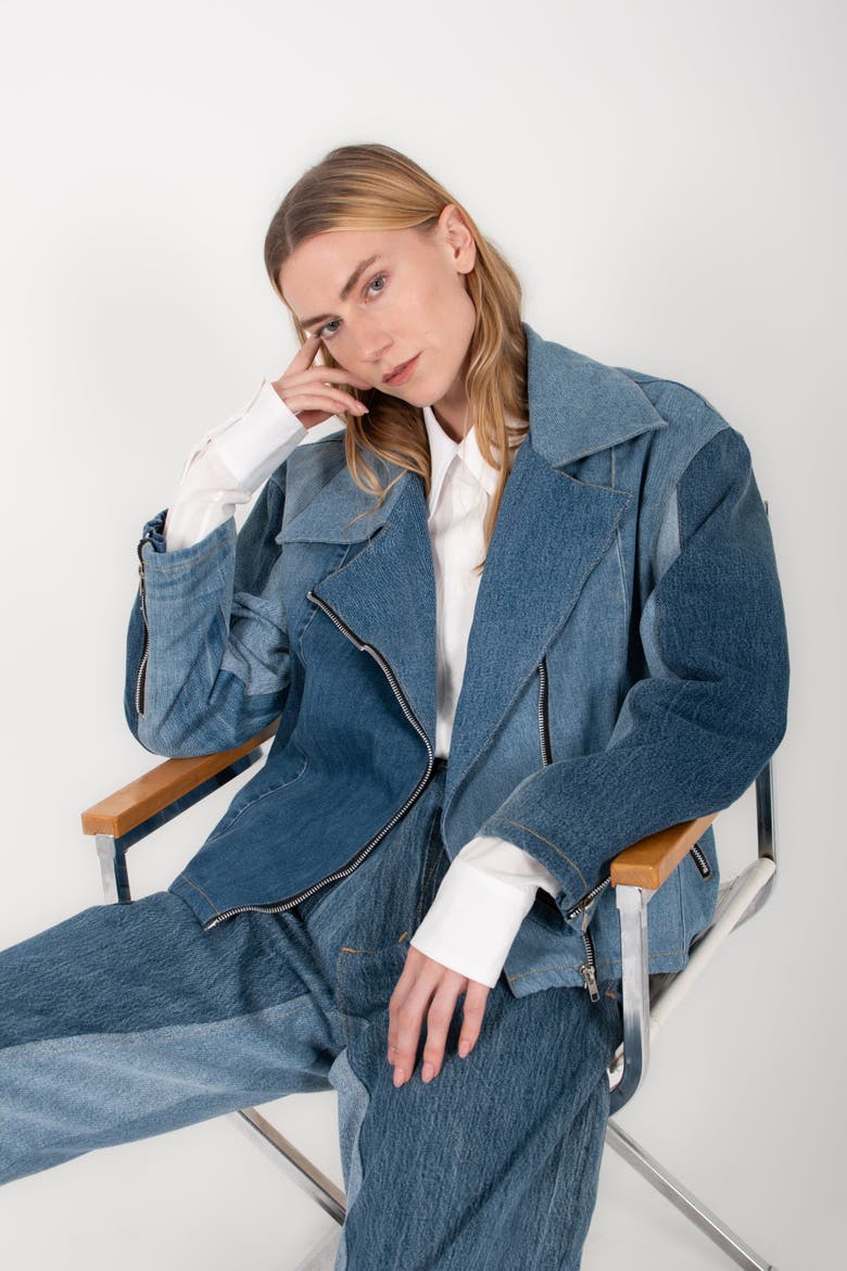 Emz Jacket in Vintage Denim, Alternate, color, Denim Blue