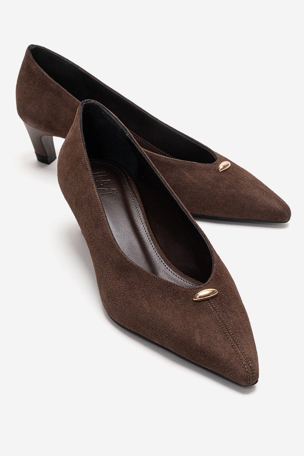 Versay Pointed Toe Kitten Heel Pump, Main, color, Brown Suede