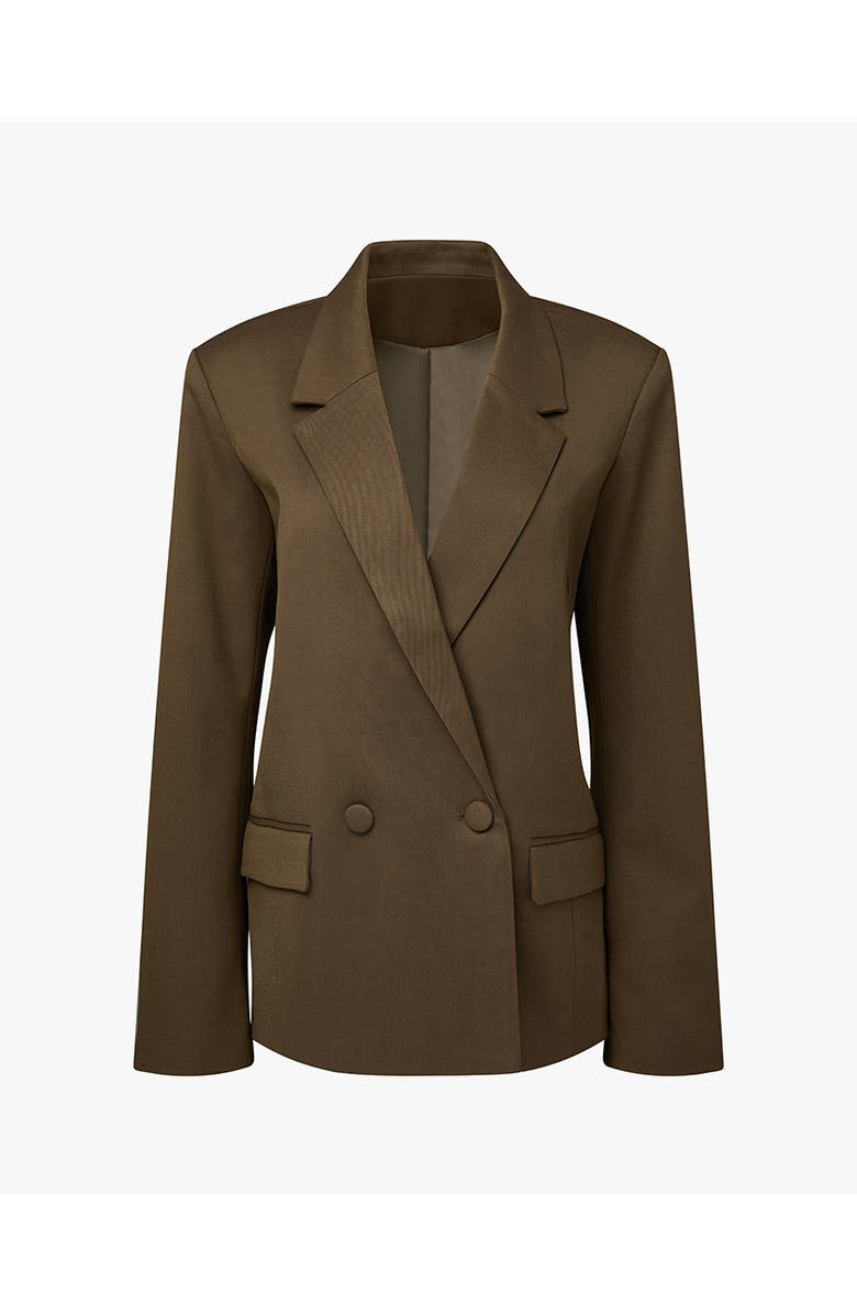 WeWoreWhat Double Breasted Boxy Blazer, Alternate, color, Dark Grey