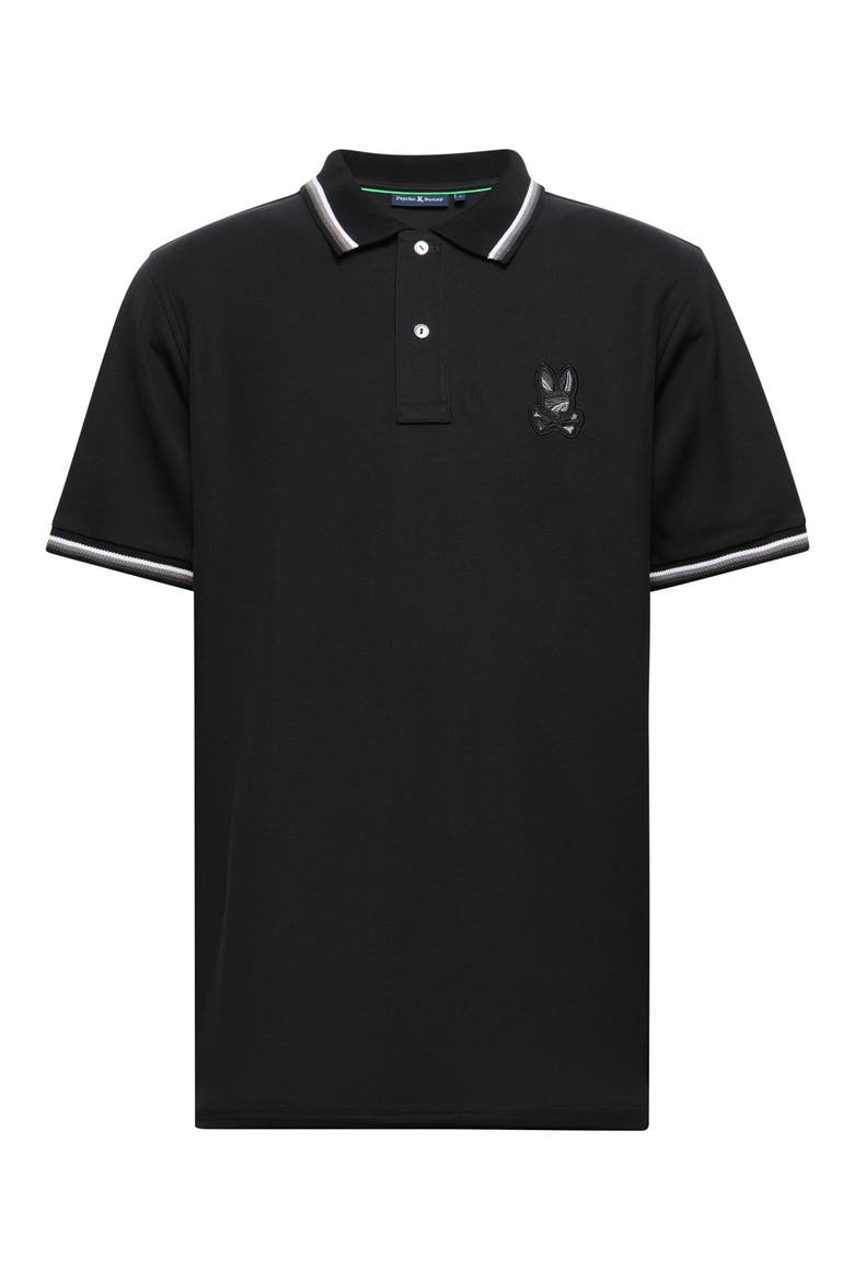 Baxter Tipped Pima Cotton Piqué Polo, Alternate, color, BLK