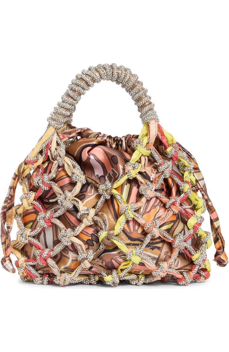 Kurt Geiger London Small Crystal Macramé Bag, Alternate, color, Open Brown