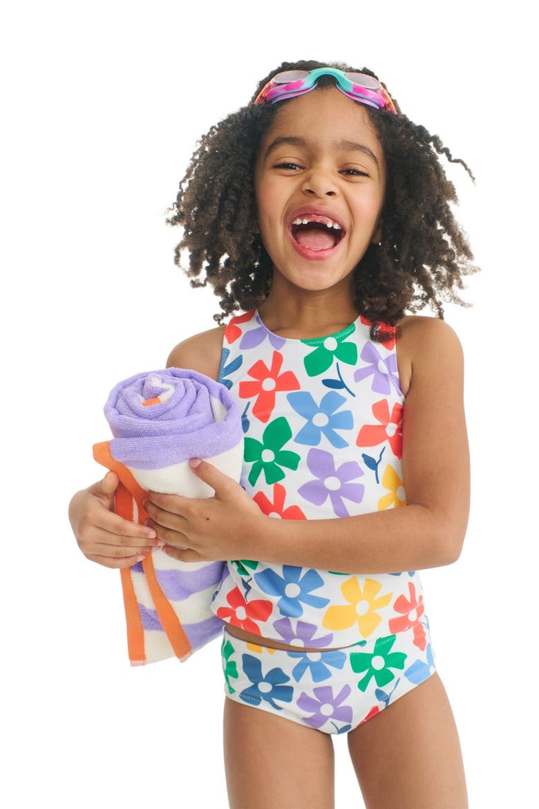 Kids Swim Bikini Bottom In Rainbow Blooms, Alternate, color, Multi Spring Blooms