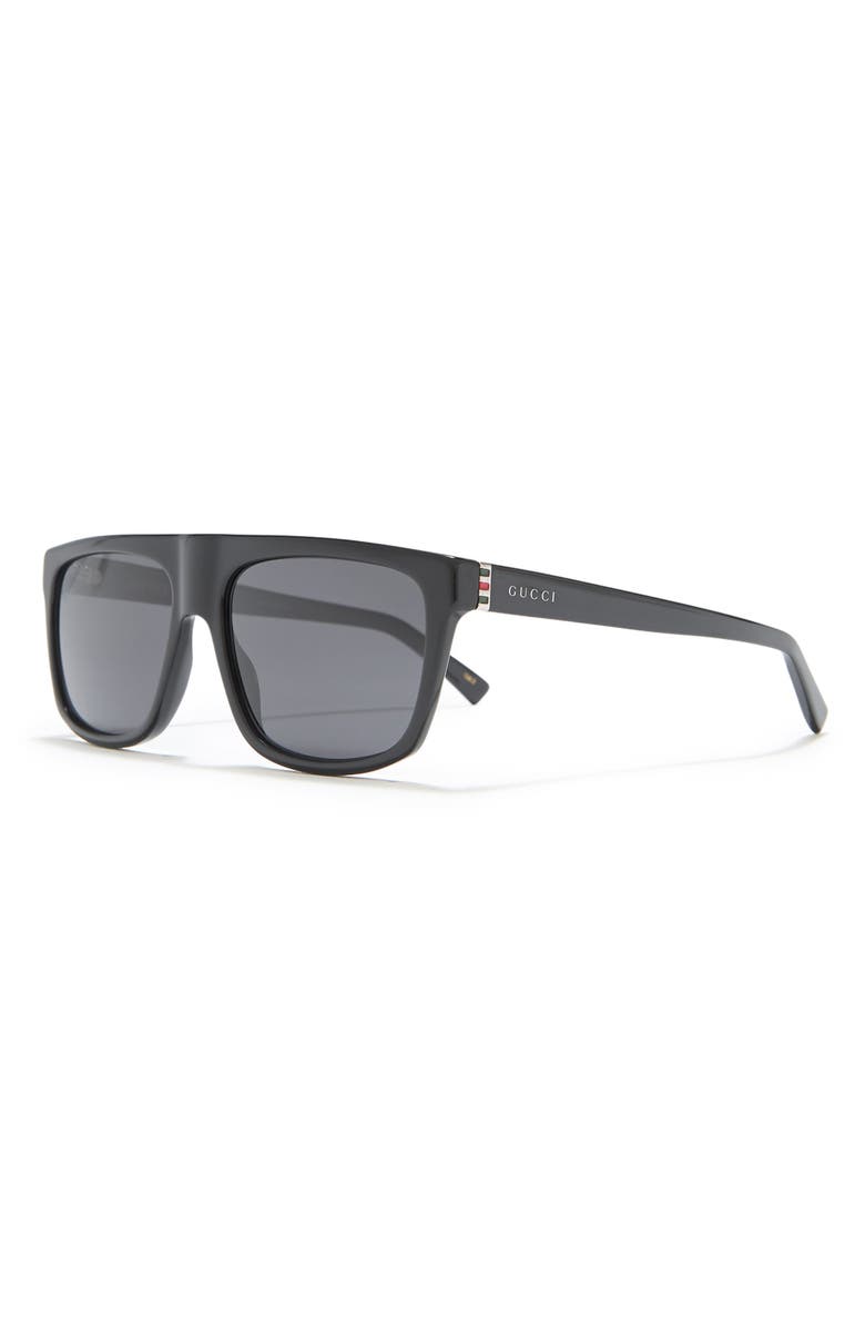 Gucci 57mm Rectangular Sunglasses, Alternate, color,