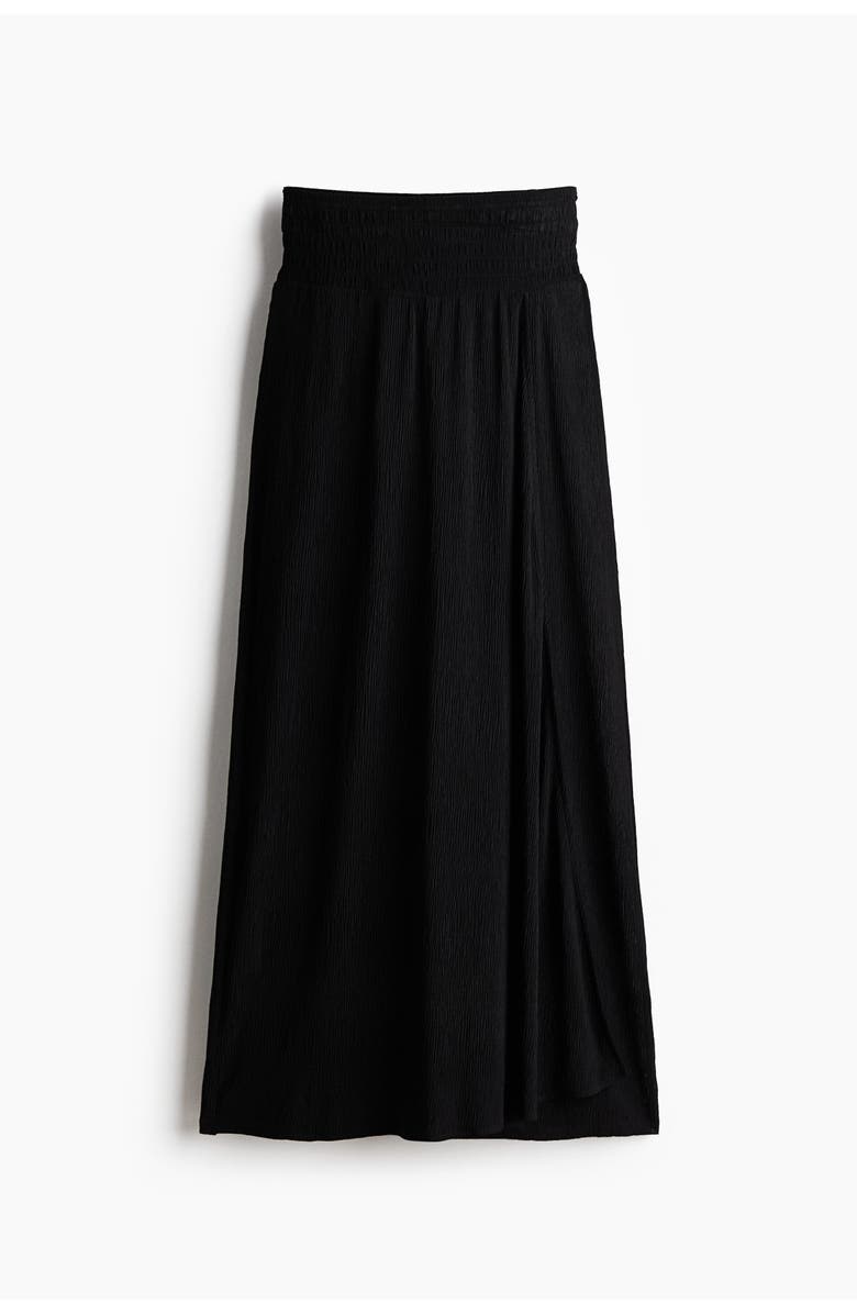 H&M Crinkled Wrapover Trousers, Main, color, Black