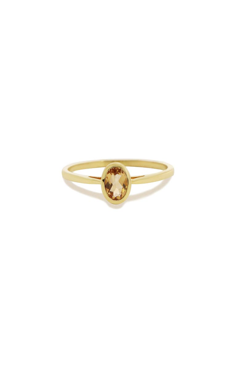 The Lovery Fine Jewelry Oval Citrine Bezel Ring, Main, color, Citrine