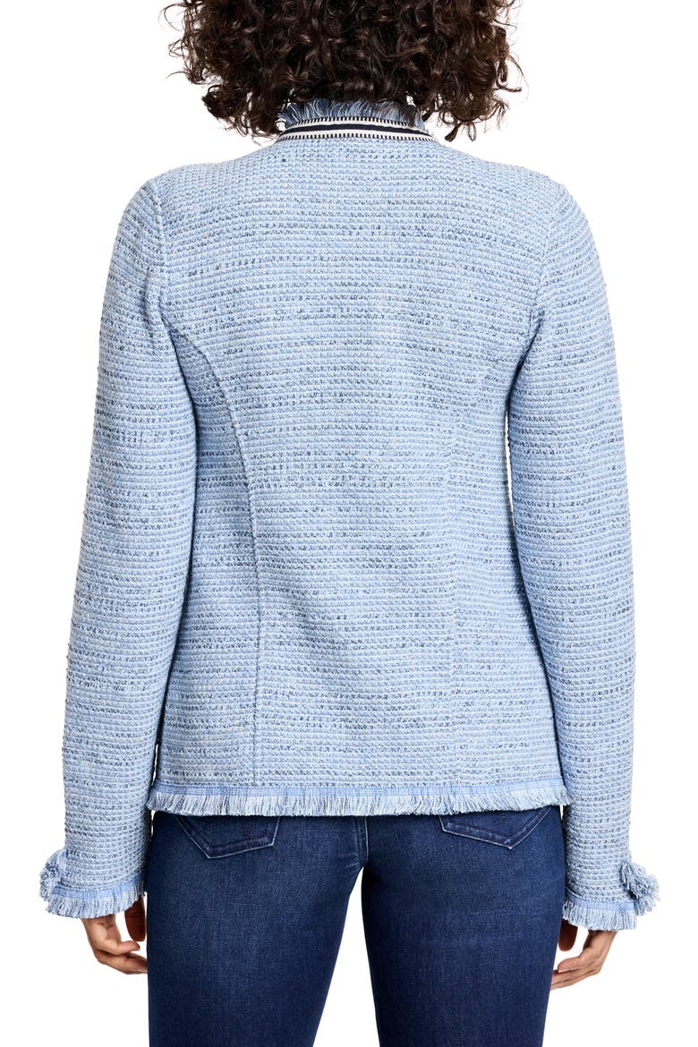 Indigo Fringe Accent Knit Jacket, Alternate, color, BLUE MULTI