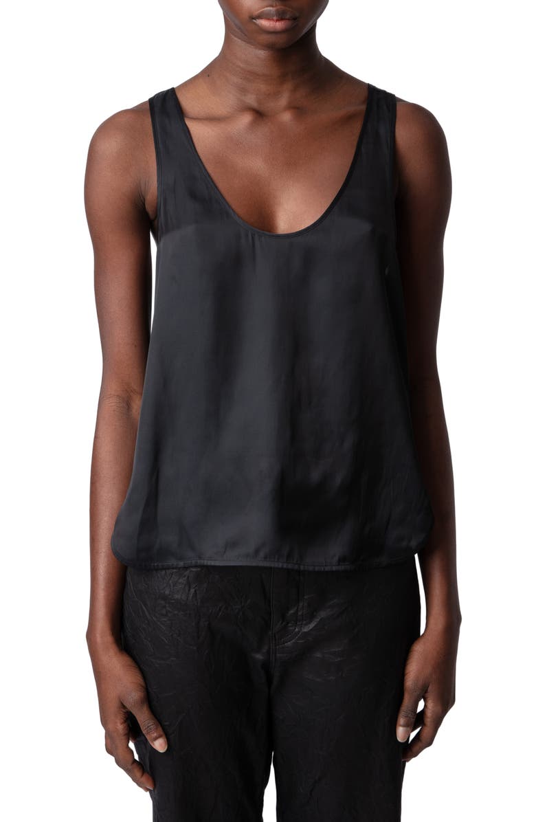 Zadig & Voltaire Carys Satin Tank, Main, color, 