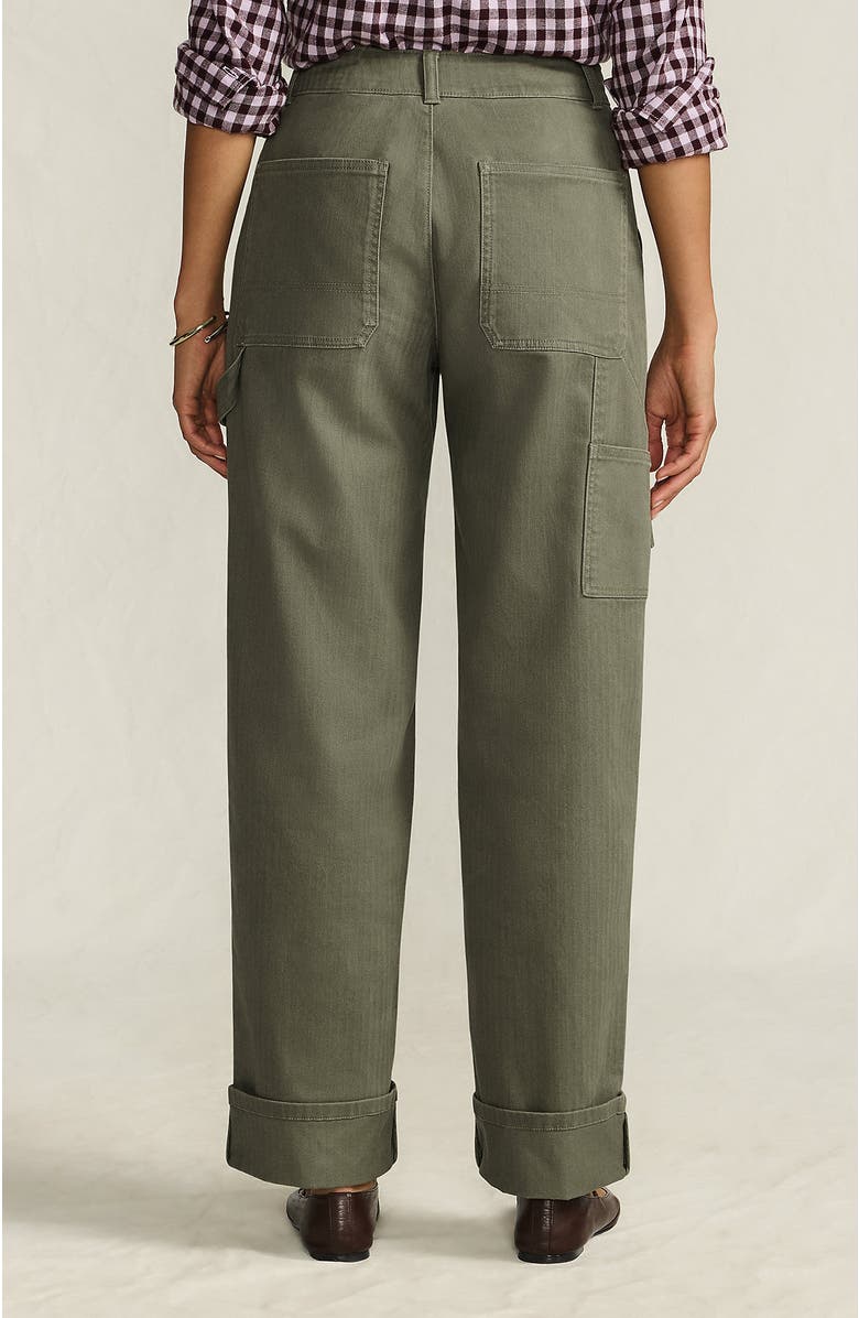 Lands' End Chino Mid Rise Straight Leg Cargo Ankle Pants, Alternate, color, River Stone Green