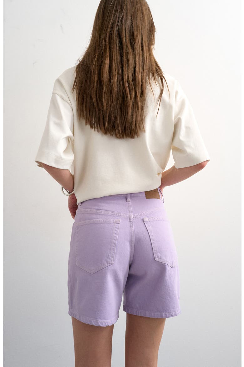Editor High Rise Denim Shorts, Alternate, color, LILAC