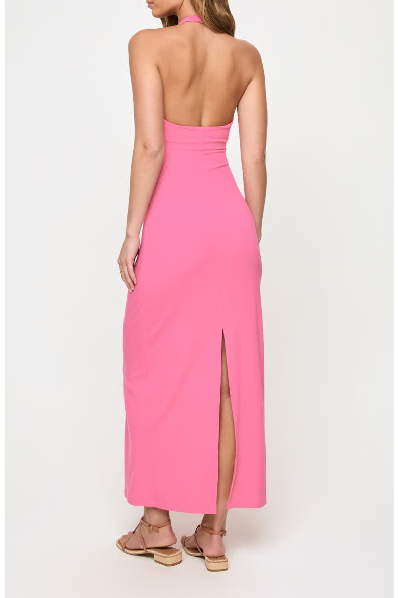 La Femme Cover-Up Halter Maxi Dress, Alternate, color, BEGONIA
