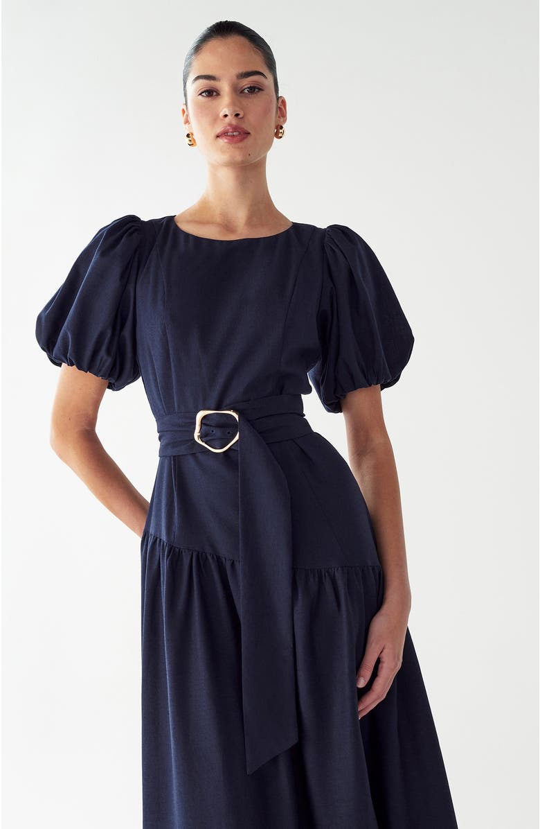 WILLA Elona Midi Dress, Alternate, color, Navy Blue