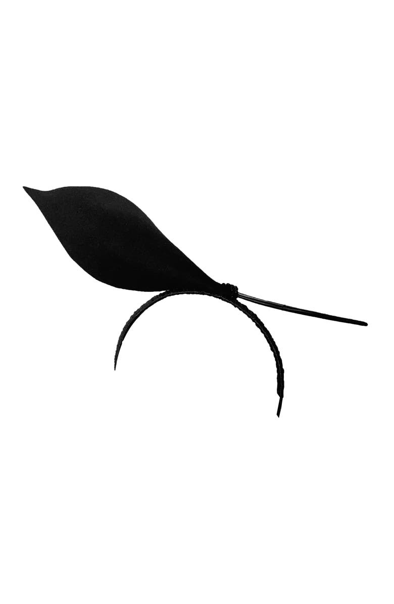 Binata Millinery Calla Felt Headband, Alternate, color, Black