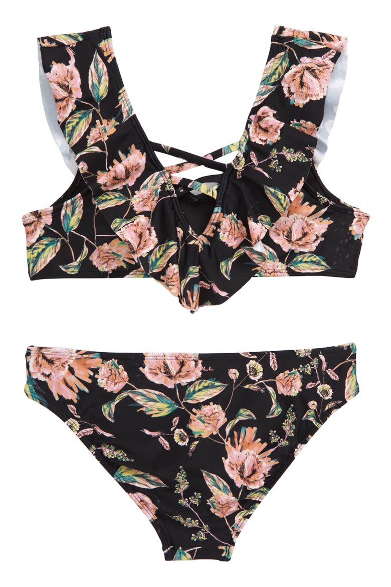 Van Don Flounce Two-Piece Swimsuit, Alternate, color, BLACK