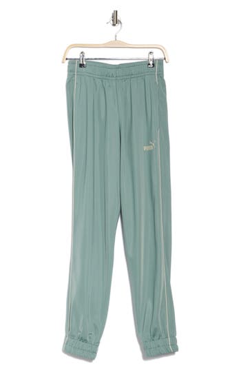 Puma Essentials Piped Tricot Pants In Green Moon