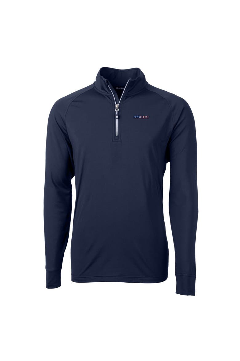 Men's Cutter & Buck Navy San Francisco 49ers Team Adapt Eco Knit Hybrid Recycled Quarter-Zip Pullover Top, Alternate, color, Navy