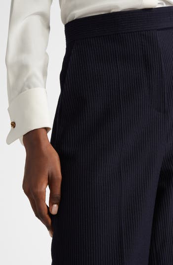 Osol Pleated Wide Leg Virgin Wool Blend Pants