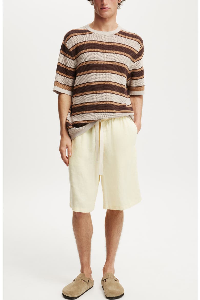 Men's Baggy Linen Short, Alternate, color, Yellow