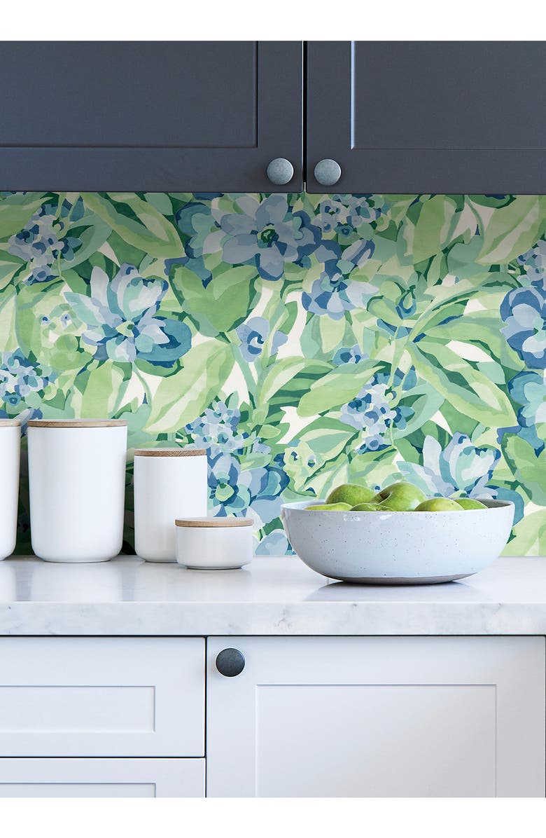 Wallpops Belles Fleurs Heather Peel & Stick Wallpaper, Alternate, color, Green