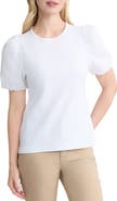 Jones New York Eyelet Puff Sleeve Crewneck Top