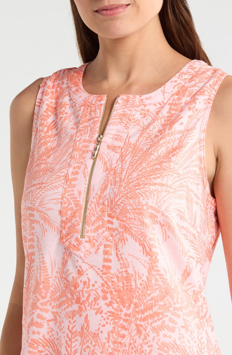 Tommy Bahama Palm A Dora Split Neck Linen Blend Dress, Alternate, color, Crystal Rose