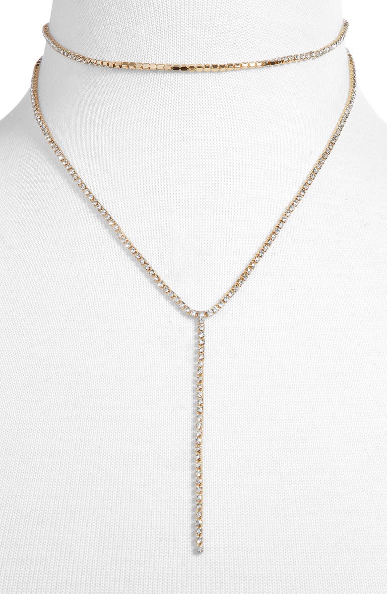 BaubleBar Skyler Layered Y Necklace, Alternate, color, 