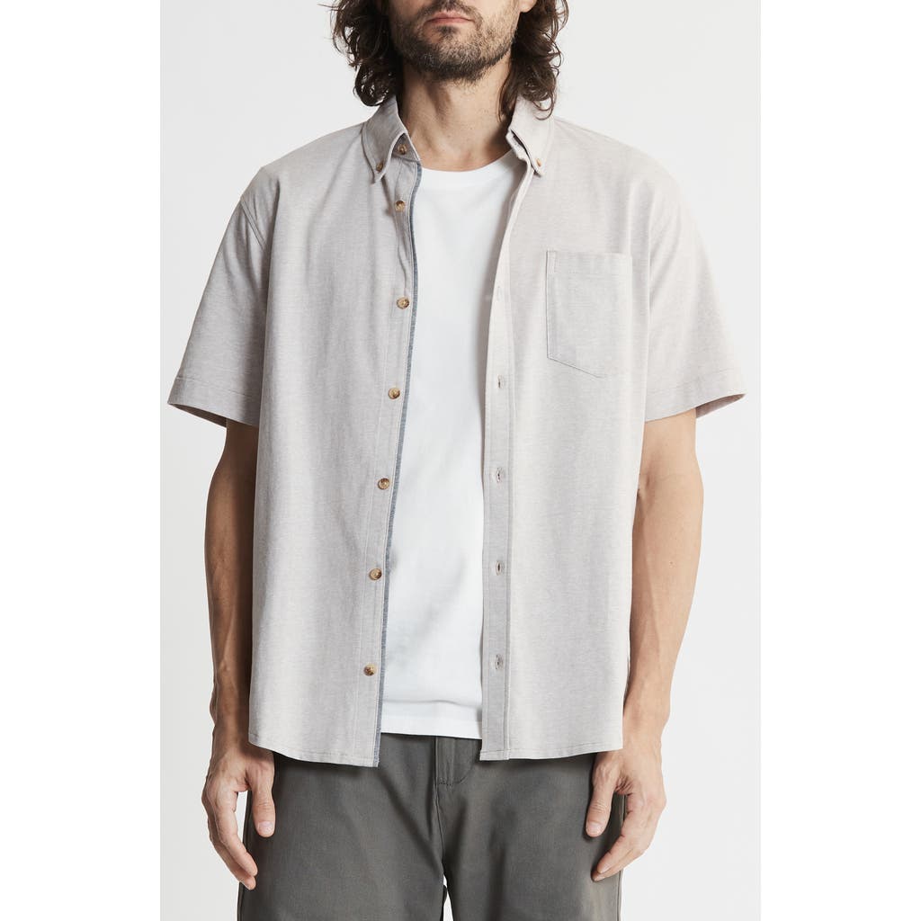 Jachs Short Sleeve Cotton Knit Button-up Shirt