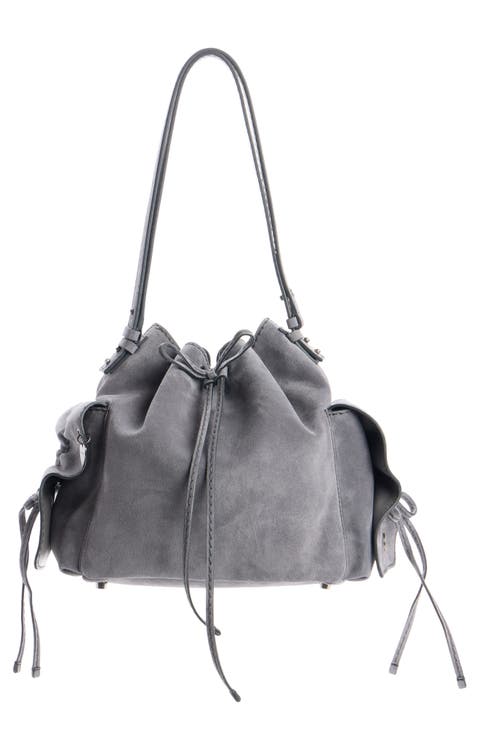 Multipocket Suede Bucket Bag