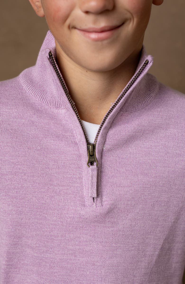 Hope & Henry Boys' Organic Fine Gauge Half Zip Sweater, Kids, Main, color, Lavender Marl