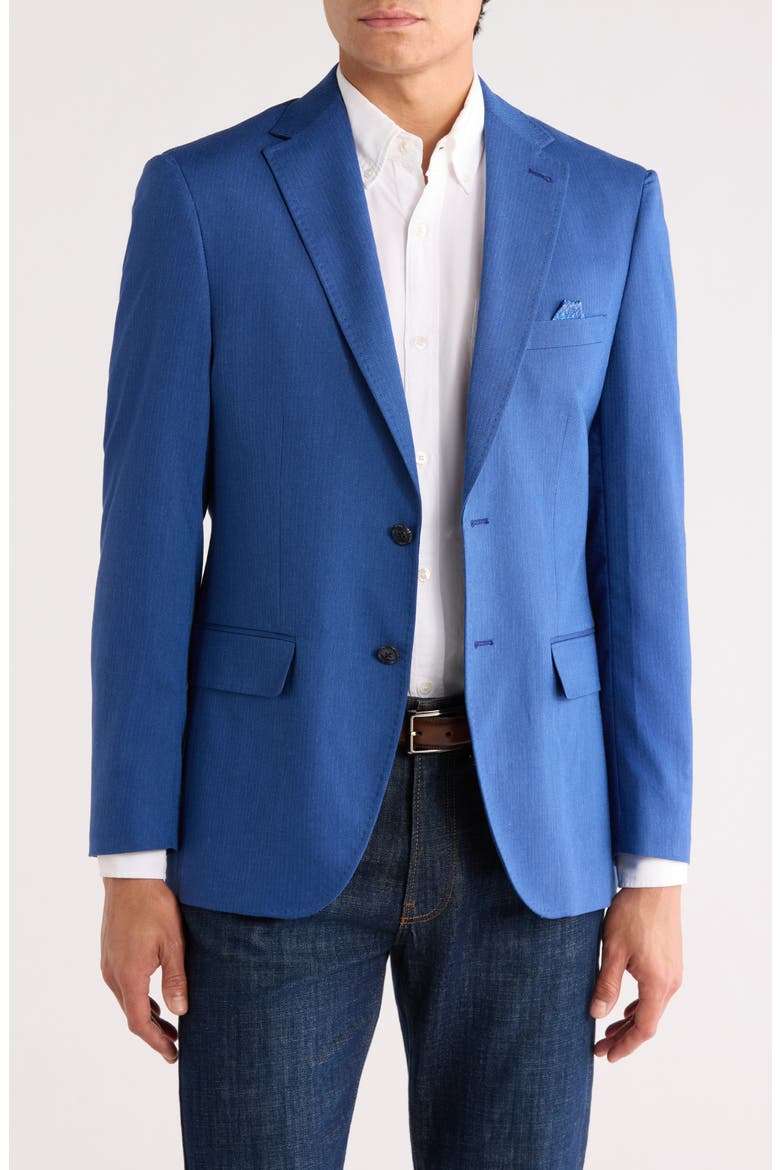 Herringbone Sport Coat, Main, color, BLUE