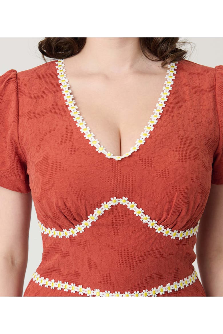 1940s Waistband Romper, Alternate, color, Rust Floral Print