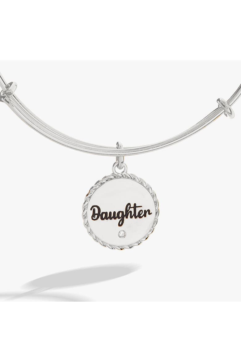 Daughter Charm Bangle, Alternate, color, Silver