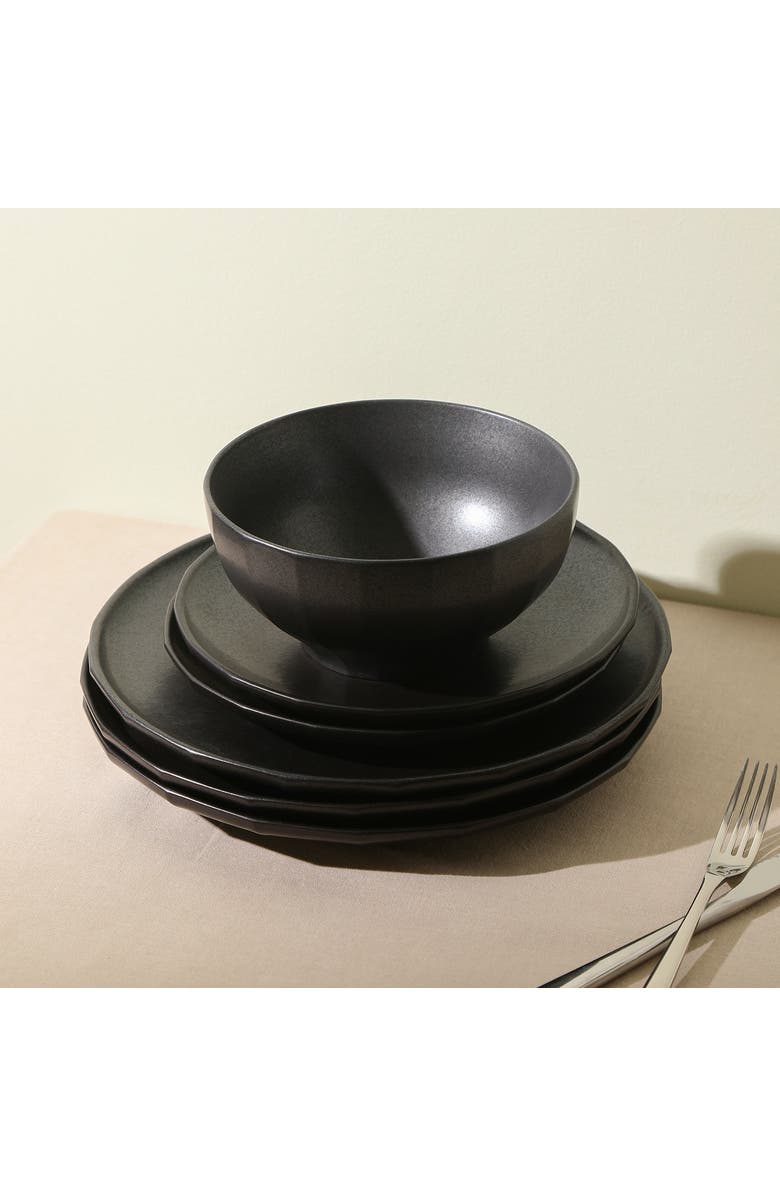 Stone Lain Rio Stoneware 4-Piece Bowl Set, Alternate, color, Black