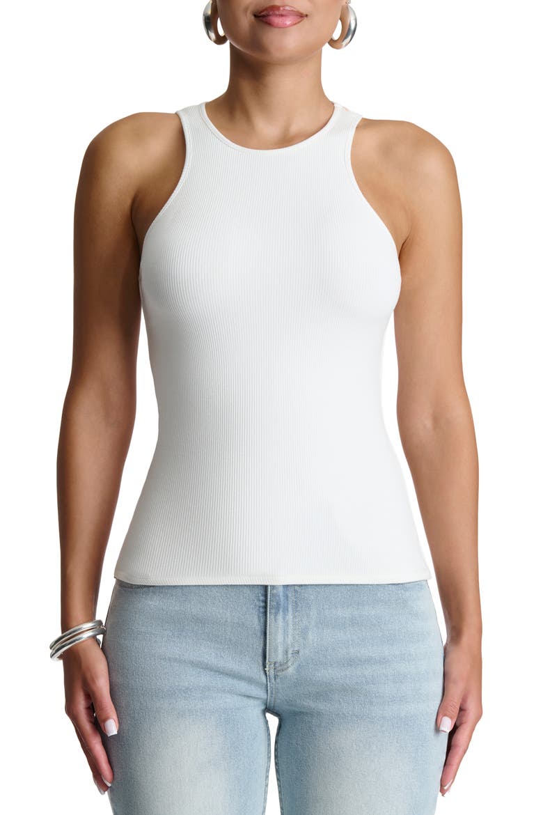 Racerback Micro Rib Tank, Main, color, WHITE