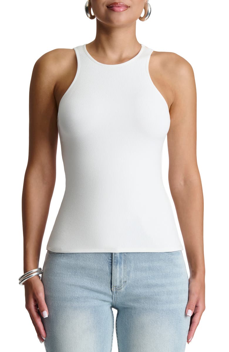 Naked Wardrobe Racerback Micro Rib Tank, Main, color, 