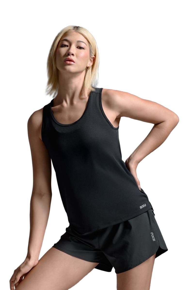 2XU Aero Singlet, Alternate, color, Black/Silver Reflective