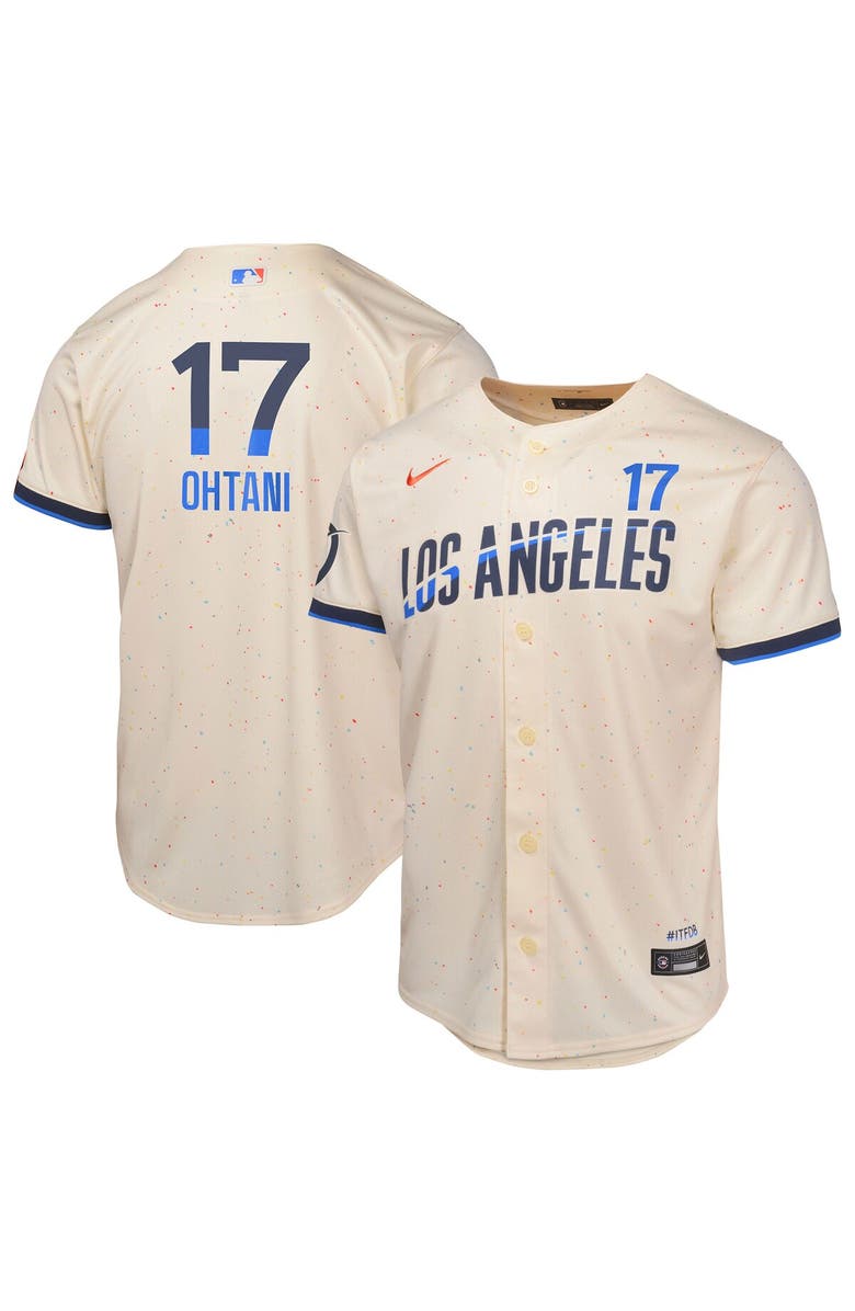 Nike Youth Nike Shohei Ohtani Cream Los Angeles Dodgers 2024 City Connect Limited Player Jersey, Main, color, 