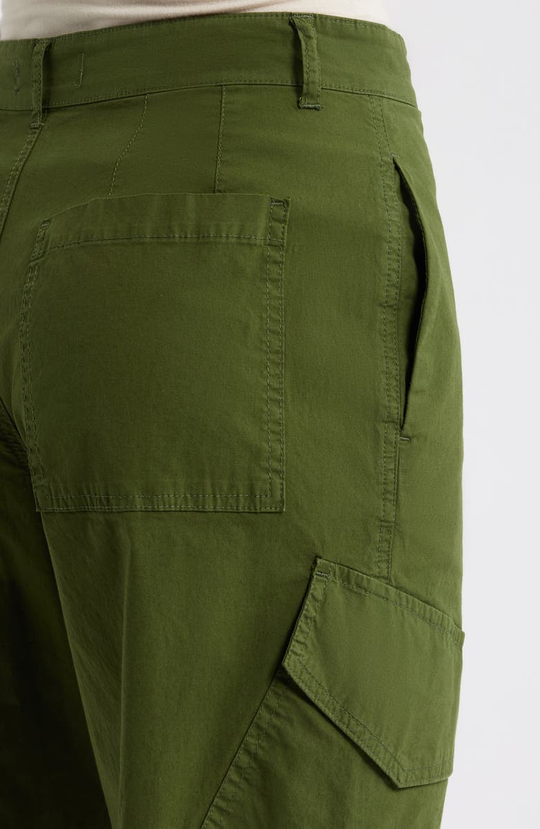 CITY BLUES High Waist Crop Barrel Leg Cargo Pants, Alternate, color, Pine