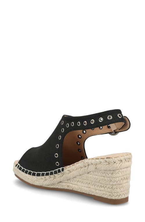 Shop Journee Collection Crisie Espadrille Wedge Sandal In Black Crisie