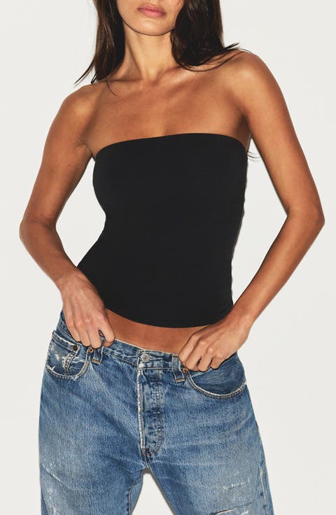 Stretch Cotton Jersey Tube Top (Regular & Plus)