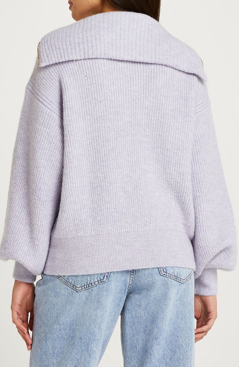 River Island Half Zip Sweater, Alternate, color, 