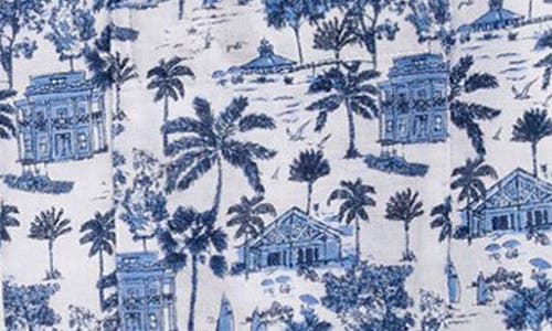 Vineyard Vines Gasparilla Scenic Print Short Sleeve Linen Blend Button-down Shirt