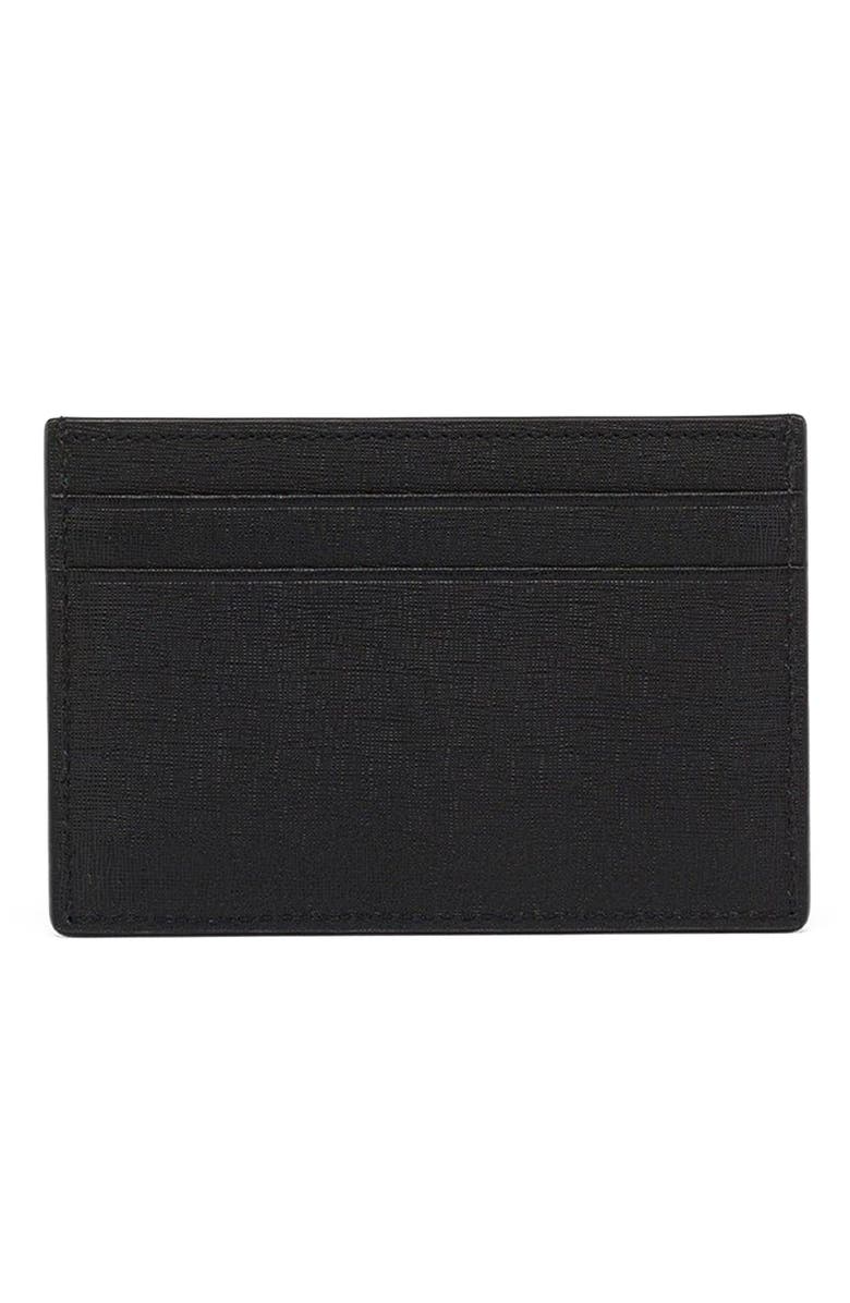 MCM Himmel Card Case in Embossed Leather, Alternate, color, Black