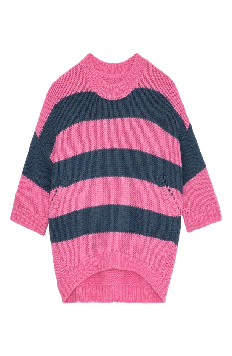 Zadig & Voltaire Bully Stripe Cashmere Crewneck Sweater, Alternate, color,