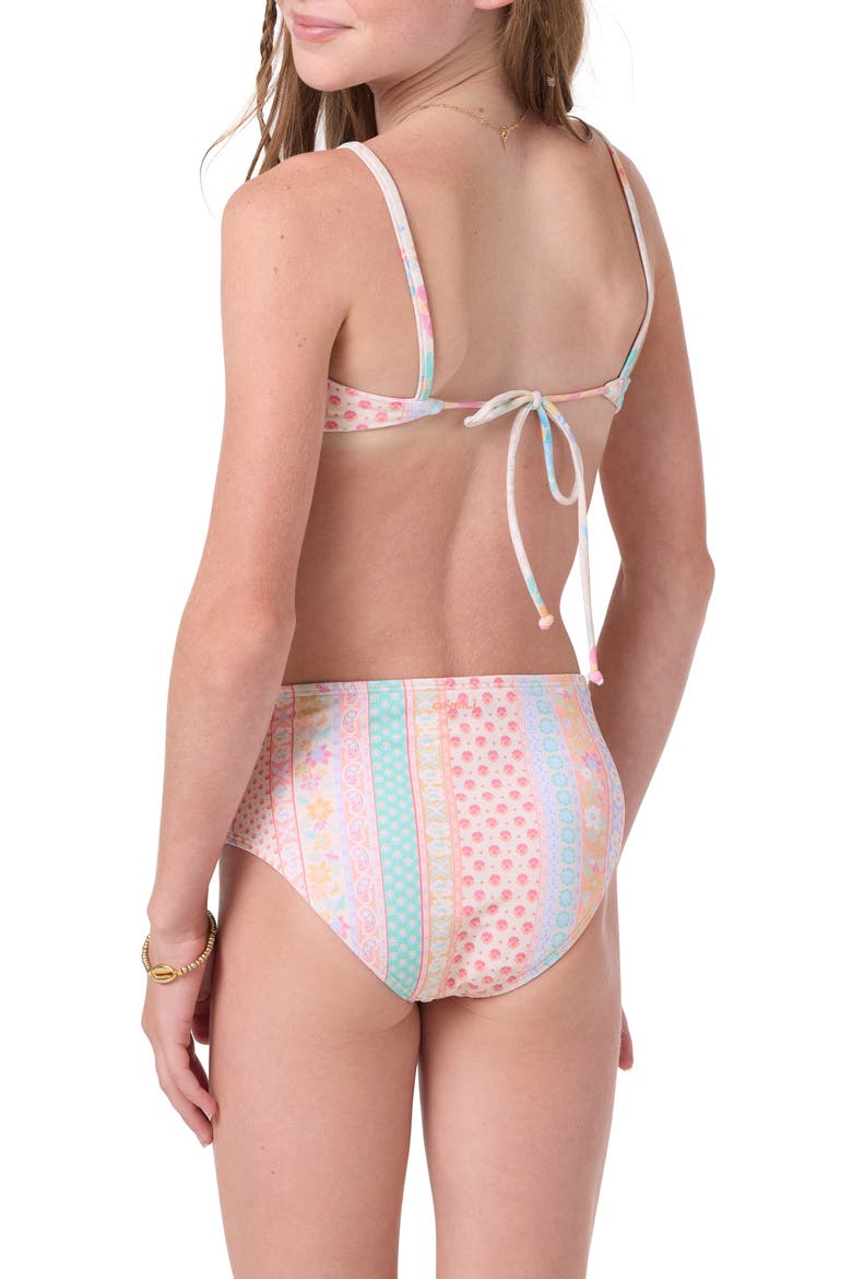Kids' Bali Floral Reversible Two-Piece Swimsuit, Alternate, color, TAPIOCA
