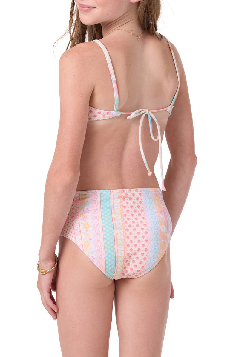 O'Neill Kids' Bali Floral Reversible Two-Piece Swimsuit, Alternate, color, Tapioca