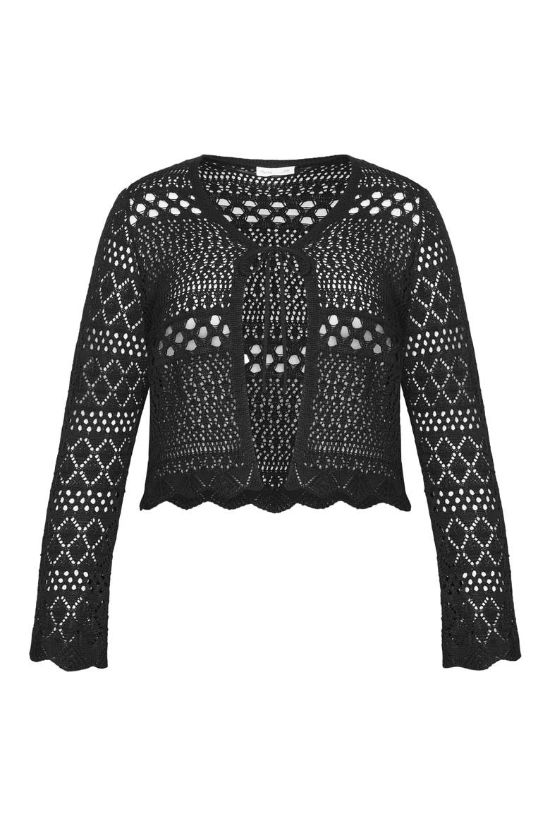 Love Open Stitch Cardigan, Alternate, color, BLACK