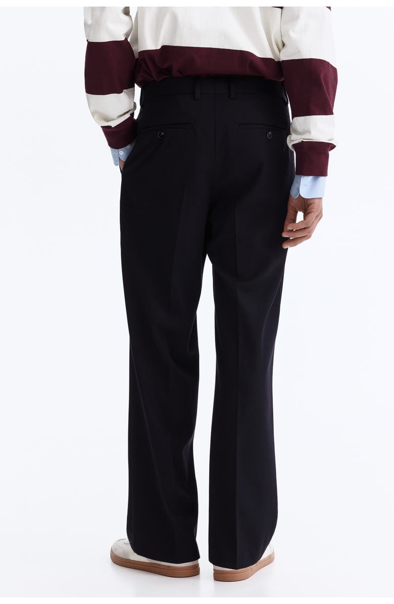 H&M Relaxed Fit Wool-blend Tailored Trousers, Alternate, color, Navy Blue