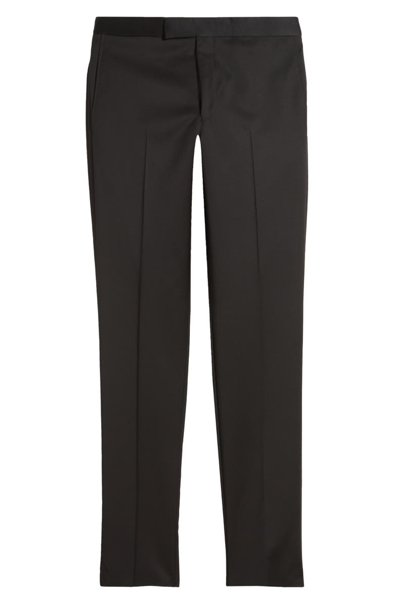 Jack Victor Phoenix Flat Front Tuxedo Pants, Alternate, color, Black